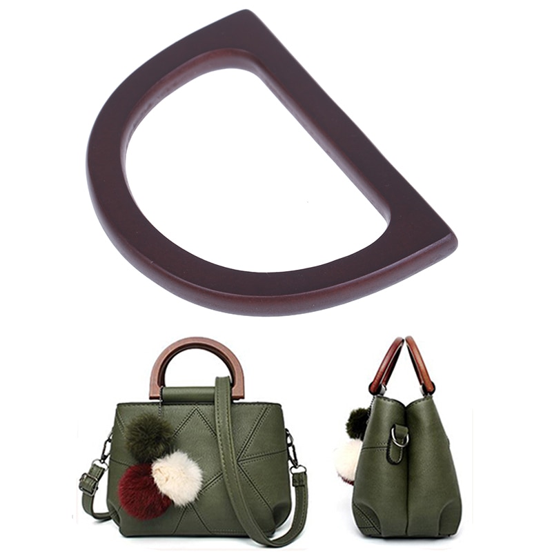 1pc Style Wooden Bag Wooden Handle Replacement DIY Handbag Purse Frame Bag Accessories