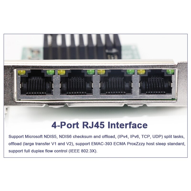 Carte réseau 4 ports Gigabit Ethernet 10/100/1000M PCI-E PCI Express à 4X Gigabit Ethernet carte réseau adaptateur LAN pour ordinateurs de bureau