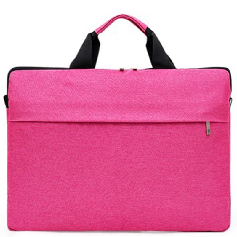 Aktentasche Männer Durable Geschäfts Aktentasche Hand Tasche Einfarbig Wasserdichte 14 "Laptop Tasche Business Reise Lagerung Tasche: Pink-M