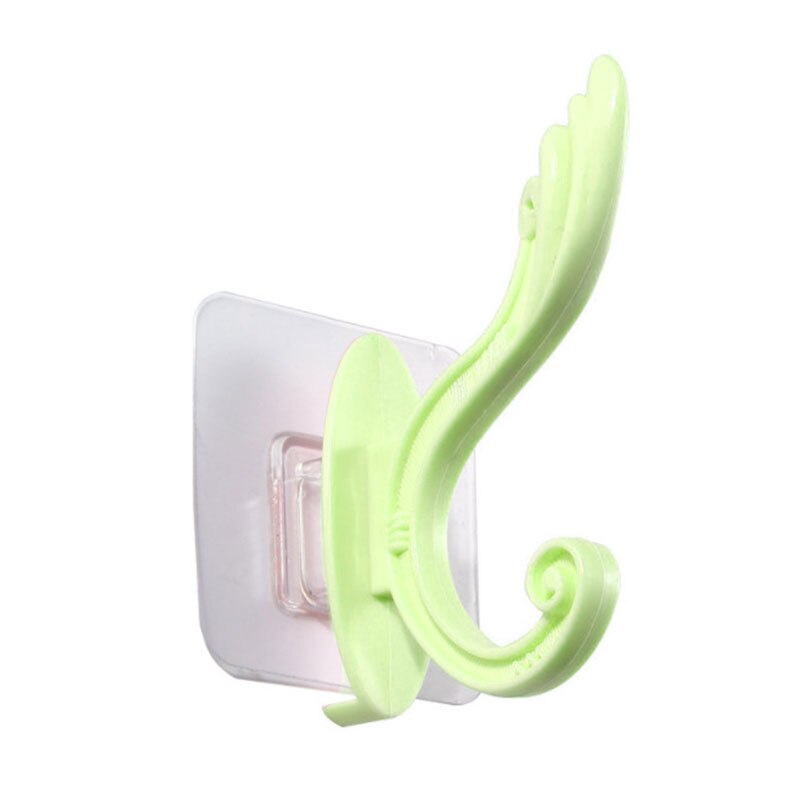 Gancho nórdico de Estilo de pluma sin costuras, gancho grande, antideslizante, doble , gancho para puerta: green