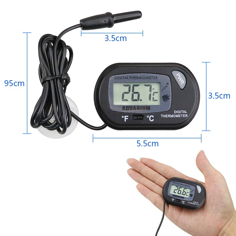 Digitale aquarium thermometer met instelbaar alarm | Thermometers | Meten & regelen