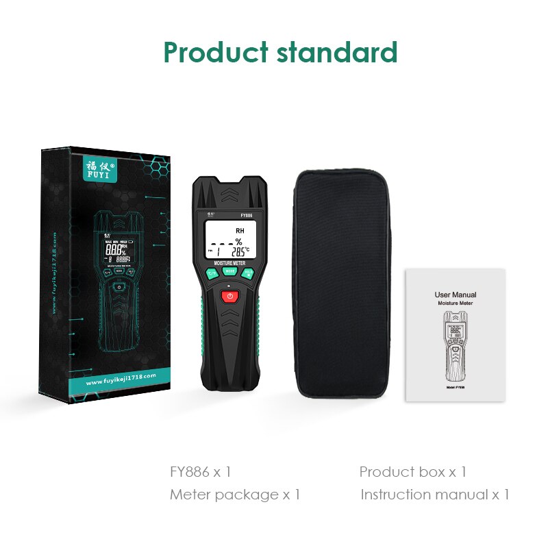 Two Pins Digital Wood Moisture Meter 7 Categories of Materials Humidity Tester Timber Damp Detector with LCD Display Backlight