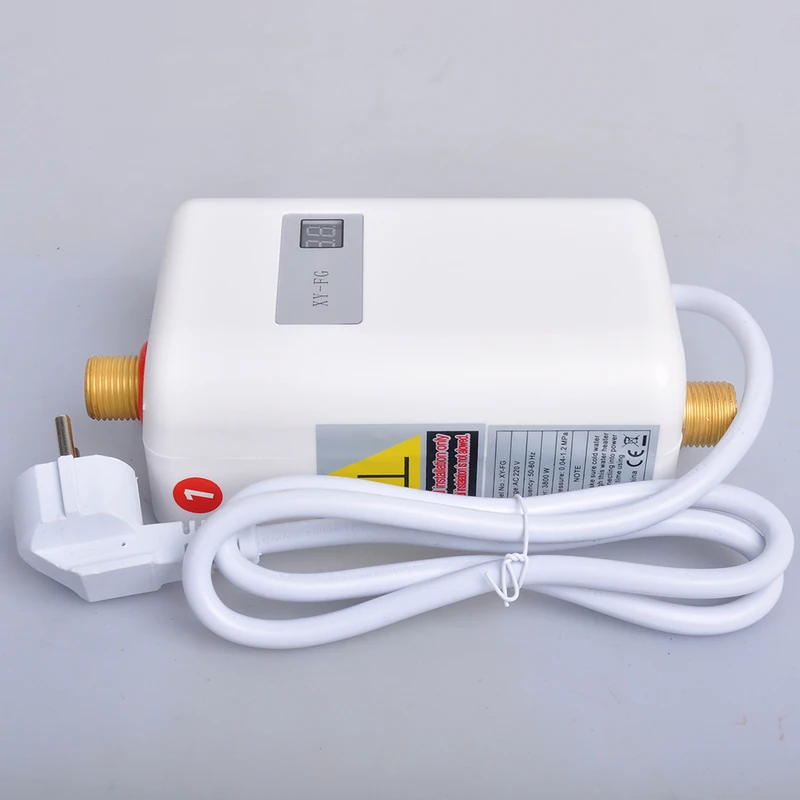 Instant Water Heater,3000W Mini Electric Tankless Water Heater,Durable and Fashionable for Bathroom Kitchen Washing