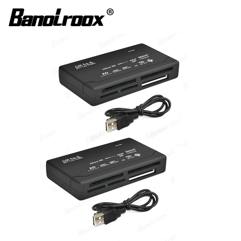 USB 2.0 Memory Card Adapter All in one Card Reader For TF/SD/CF/XD/MS/M2 Mermory Stick Card Reader USB C with Data Line: 2pcs card reader