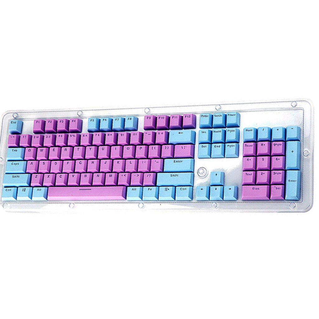 USPS Paars + blauw Doorschijnende Double Shot PBT 104 KeyCaps Backlit voor Cherry MX Keyboard Switch: Default Title