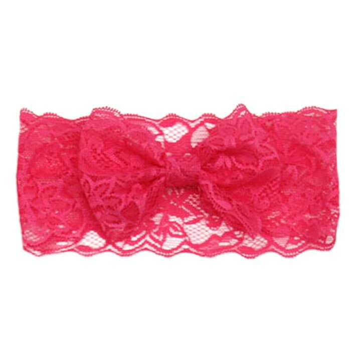 neue Mädchen Spitze Großen Bogen Haar Band Baby Kopf Wrap Band Zubehör Baby Lacos Elastische: rose