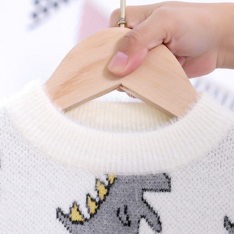 Baby gutt klær barn gutt genser høst vinter strikket varme klær barneklær dinosaur baby klær genser
