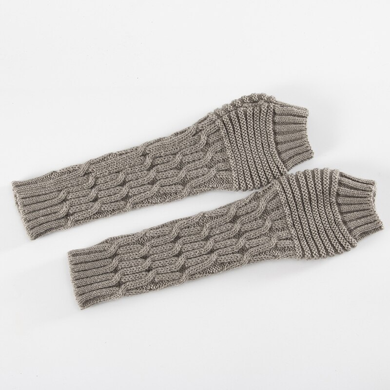 Nuevos guantes de lana con dedos abiertos para otoño e invierno, guantes plegables y cálidos para hombres y mujeres: Gris