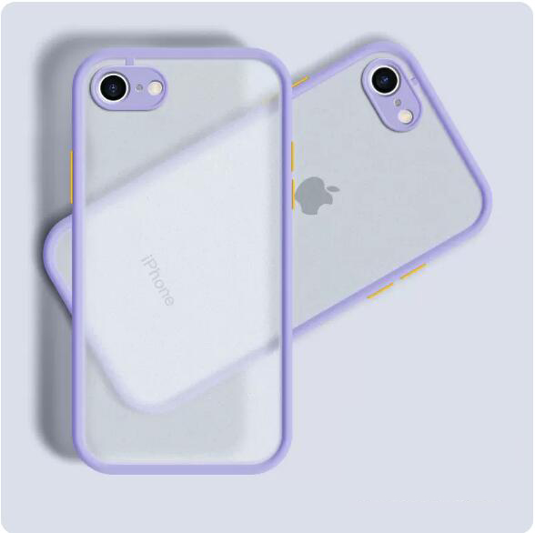 La nueva funda anticaída para iphone SE , funda para iphone 6 6s 7 8 Plus SE2 2022, fundas protectoras de piel de poros finos esmerilados: Microfibra / Morado