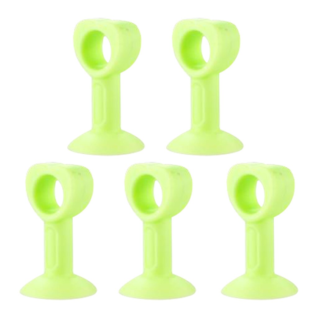 Anti-collision Door Stopper Flexible Plastic Sucker Door Holder Suction Cup Door Stop Pad For Doorknob Handle Topes Para Puertas: Green 