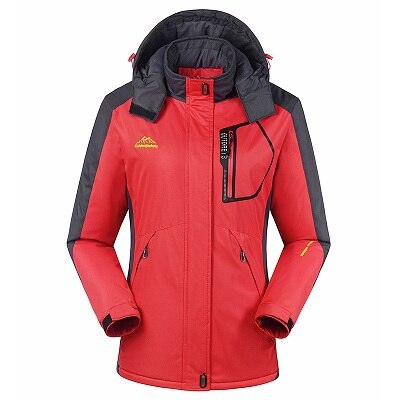 outdoor Women's Thicken Plus cashmere Ski Jacket Snowboarding keep Warm Waterproof Windproof Breathable camping hiking Jackets: red / XL