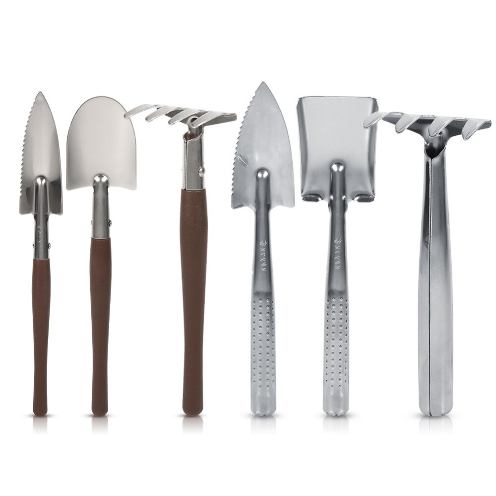 3 pièces Mini outils de jardin ensemble Portable pelle outils pelle râteau pelle jardin plante outil ensemble avec manche en bois enfants outil extérieur