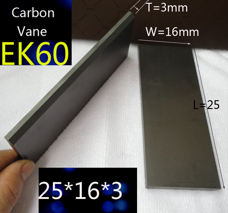 25*16*3mm graphite vane for Rietschle DTE 3 /carbon vanes graphite blade for Rotary Compressors