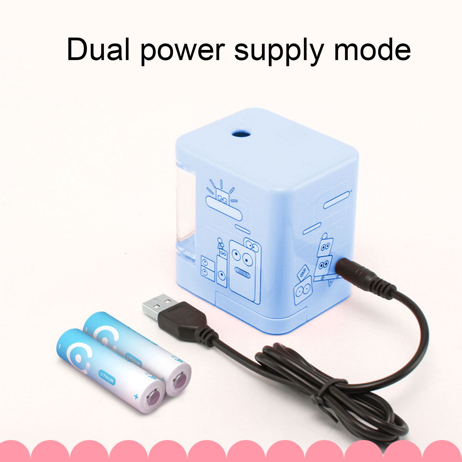 Sacapuntas eléctrico portátil, sacapuntas automático con batería o funciona con USB para estudiantes, suministros escolares para oficina en casa