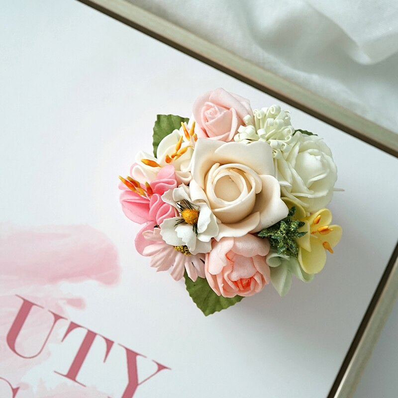 Simulation Flower Basket Cake Fack Artificial Food Decoration Wedding Dessert Table Props Home Soft Children's Room Pink Green