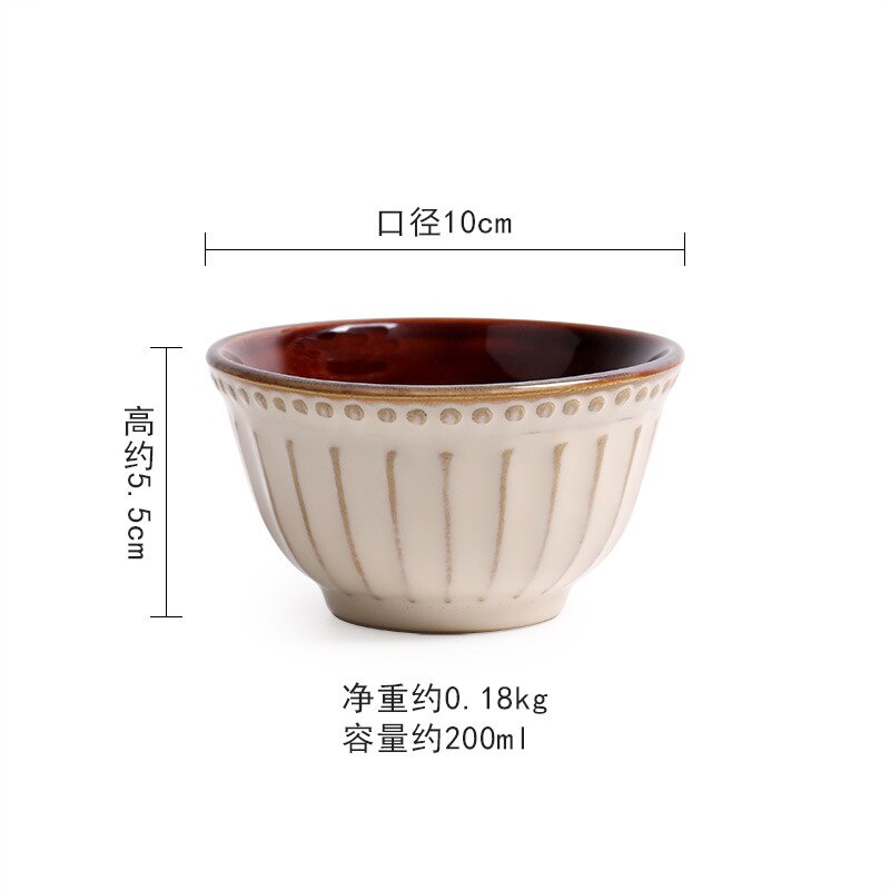 Bordservice keramisk middagstallerken sæt fad 8/10 tommer porcelæn dessert tallerken spisestel europæisk stil salatskål delikat: 4 tommer skål