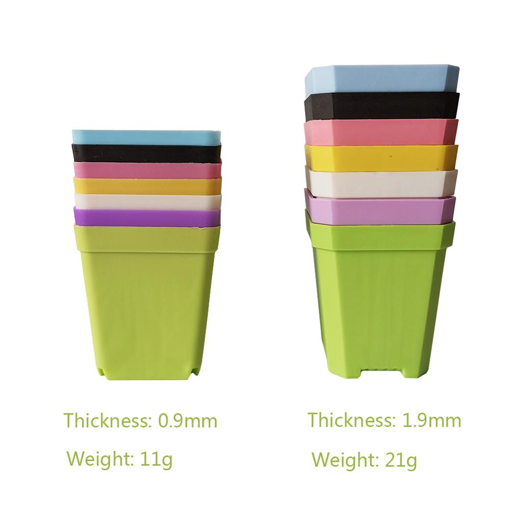 Candy Colors Mini Square Plastic Plants Flower Pots Home Garden Office Succulent Plant Pot Greenhouse Nursery Trays 7 Pieces