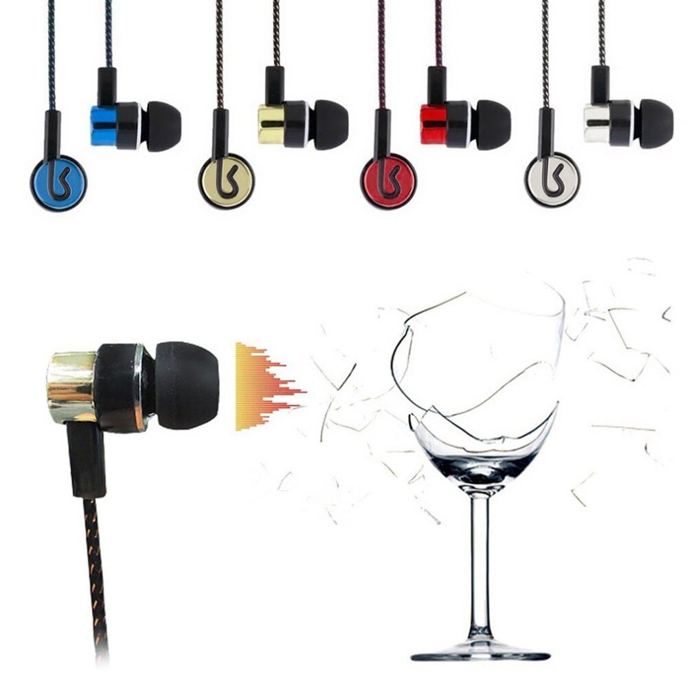Kopfhörer Geflochtene Verdrahtung Super Bass In Ohr Musik Kopfhörer HIFI Stereo Ohrhörer Lärm Isolieren Sport Kopfhörer Mit Mic