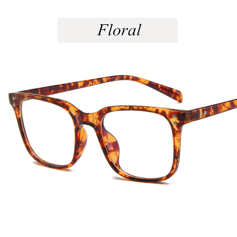 Vintage Woman Eye Glasses Frame Men Computer Eyeglasses Optical Transparent Myopia Glasses: Floral