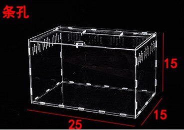 30*20*15cm krybdyr kasse samlet krybdyr terrarium holdbar gennemsigtig akryl koldblodede dyr kasse kæledyrs insektforsyning  c22: 4
