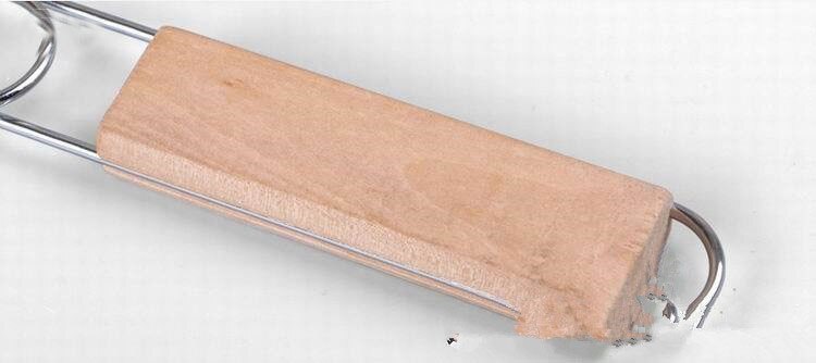 1 pieza de malla de acero inoxidable para barbacoa, 2 asador de pescado de hierro, cesta para asar, carpeta para asar, herramienta con mango de madera, herramientas para parrilla al aire libre OK 0394