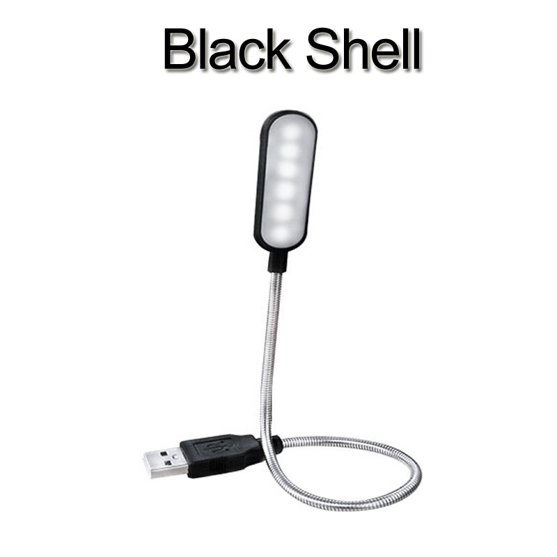 Mini usb led bureaulamp voor naast het bed, boekleeslamp voor studie, kantoor, tafel, werk, flexibele kinder- en studentennachtlamp: Zwart