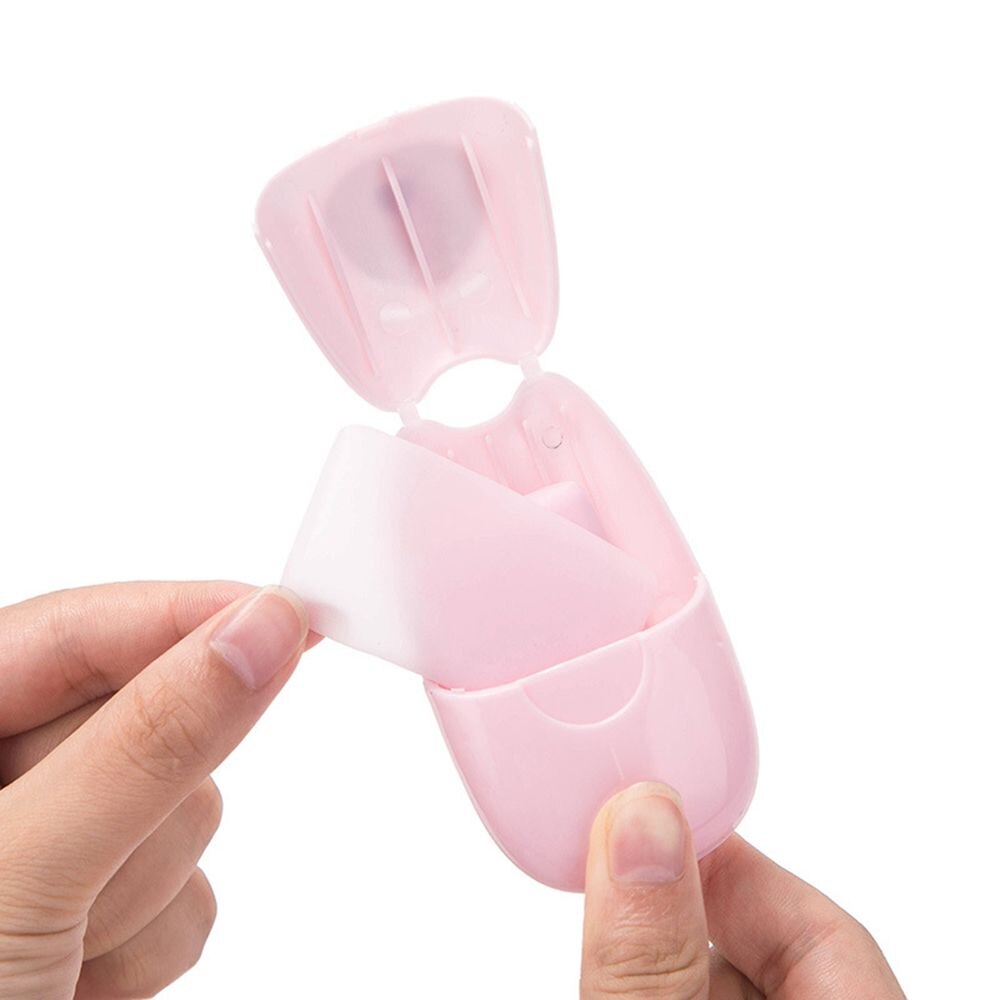 50 st engångsförpackade papperstvål resor portabel handtvätt tvål doftande skivor mini tvålpapper