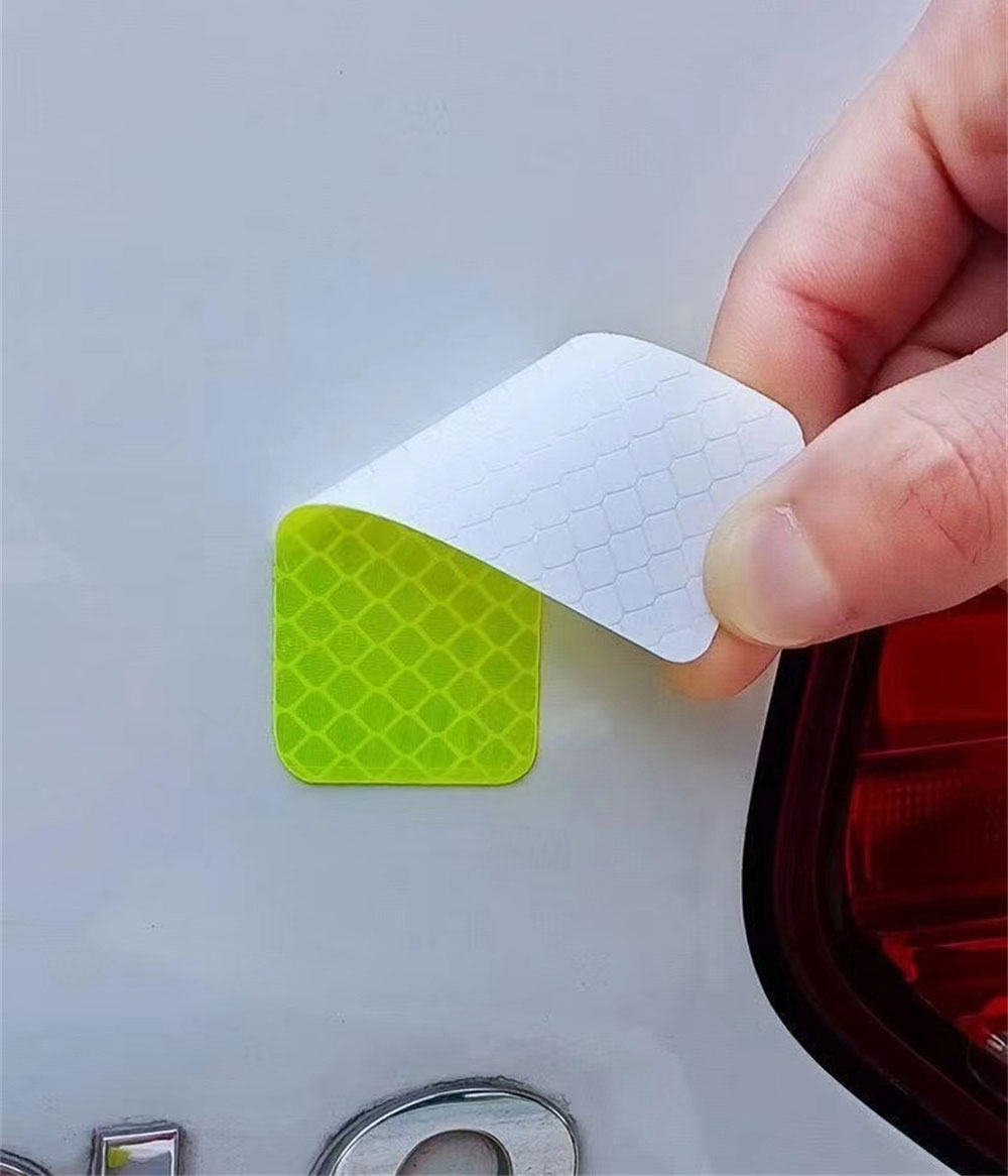 10 Stuks Auto Bumper Reflecterende Stickers Reflecterende Waarschuwing Strip Tape Veilige Reflector Stickers Decals Veiligheidswaarschuwing 30*80mm