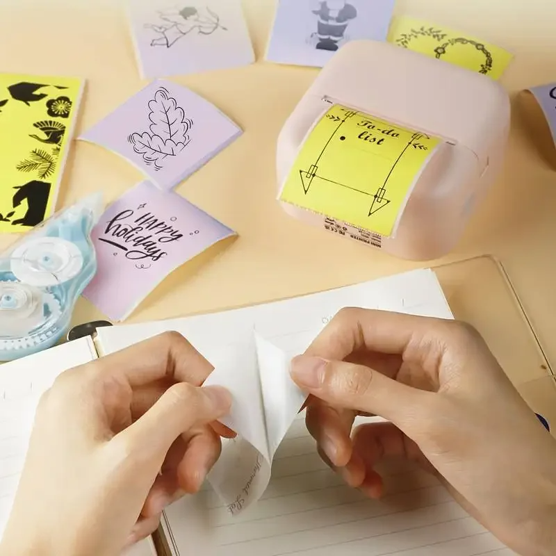 Mini-Drucker, farbiger Aufkleber, Thermopapier, Etikettenpapier, Aufkleber, Fotopapiere für PeriPage PAPERANG Poooli, 57 mm Breite, Fotodrucker