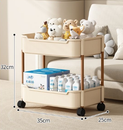 Mobile Storage Rack Trolley Kitchen Bathroom Bedroom Multi Storey Snacks Storage Rack with Wheels Organizer Home Accessories: green