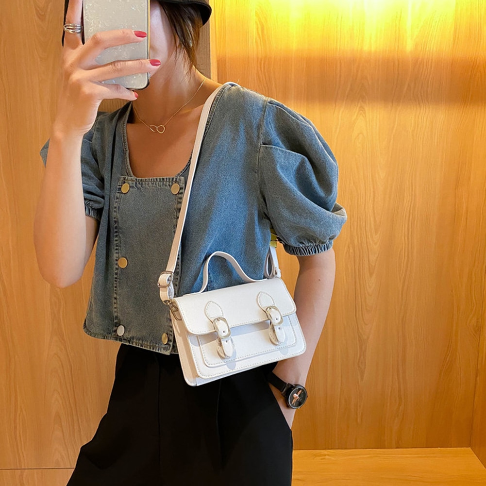 Mini sacs à bandoulière en cuir PU pour femmes, Mini sacs à couleur frappée, petits sacs à main carrés à rabat, sac pour dames, pochette fourre-tout