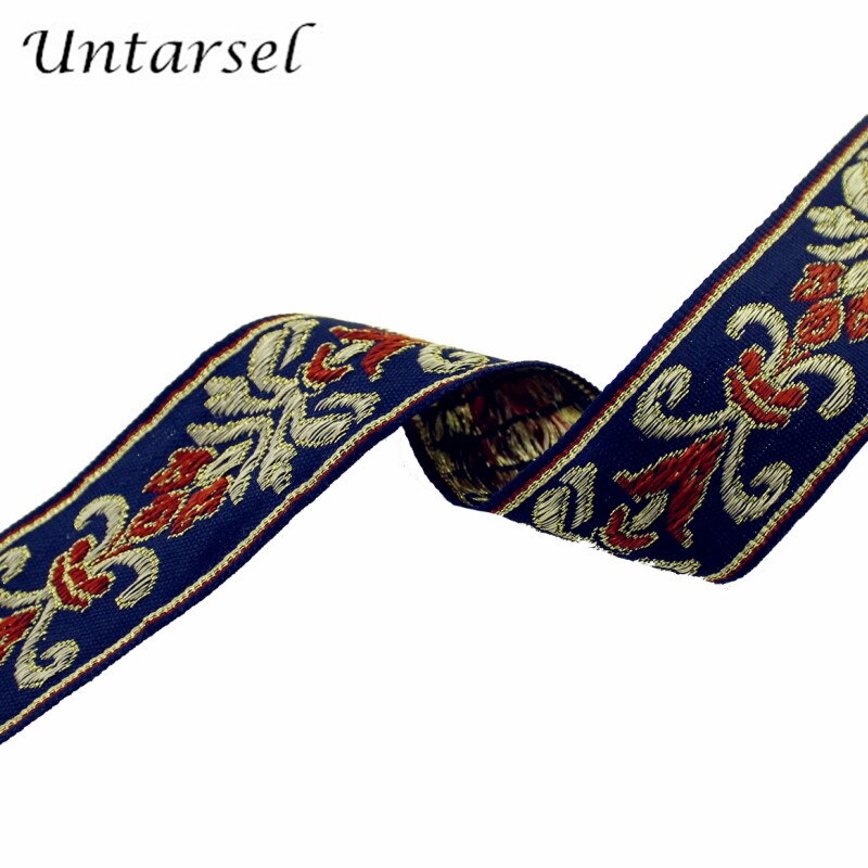 Untarsel etnische trim 5 yards/lot 3cm artcraft naaien singels elegante jacquard tarsel stof handgemaakte ambachten materiaal