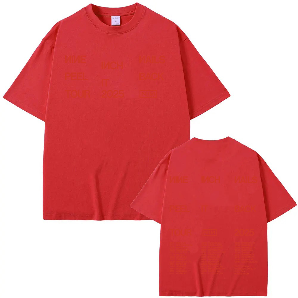 Nine inch nails peel it back tour-t-shirts til mænd og kvinder, sommer-t-shirts, blødt bomuldstøj: Xl / Lyserød