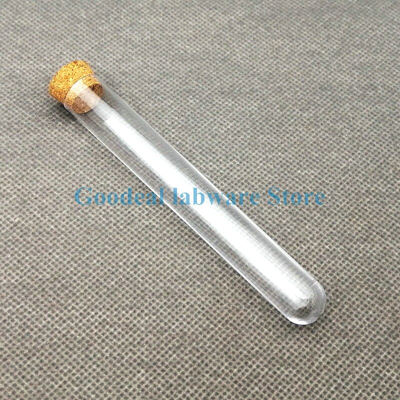 24pcs 15x100mm Lab Transparent Plastic Round Bottom Test Tubes With Cork Plug Wedding Vial Bath Salt Bottle