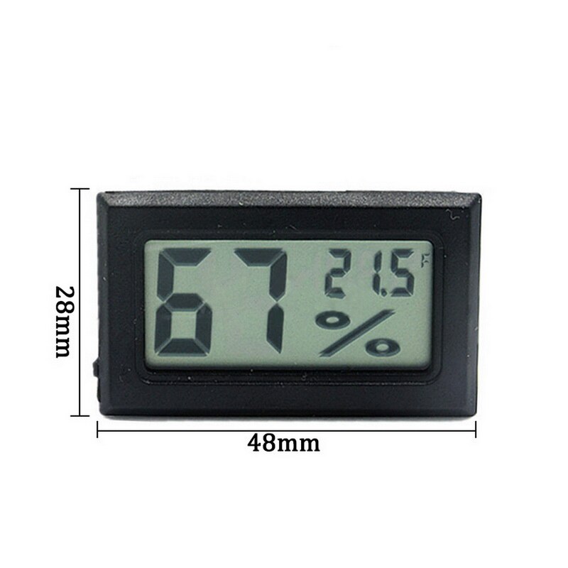 Mini digital termometer lcd bekväm temperatur- och fuktighetsmätare hygrometer kyltermometer bärbar mätare: F