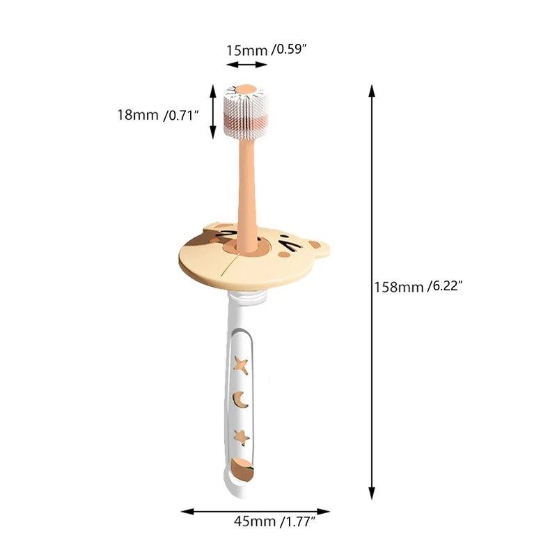 Spazzolino da denti a rotazione libera a 360 gradi per bambini spazzolini da denti a setole morbide 85DE