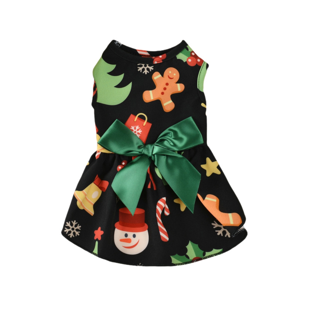 Vestido de Navidad para perros y mascotas, faldas con lazo, para Festival de cachorros, pequeñas, medianas y grandes: B / L