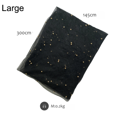 Sweetgo perle dug til kagebord 145*100cm/300cm stjerneklar univers stil baggrund klud boligindretning tilbehør: Sort 300cm