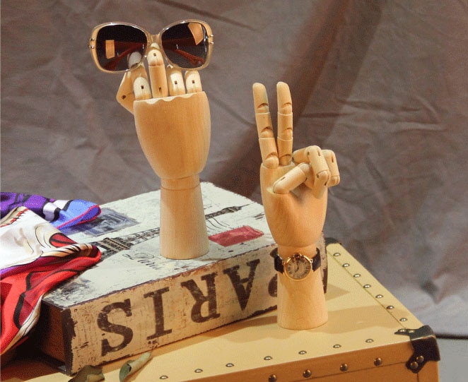 Style Wooden Hand Mannequin Hand Model Wood Hand On