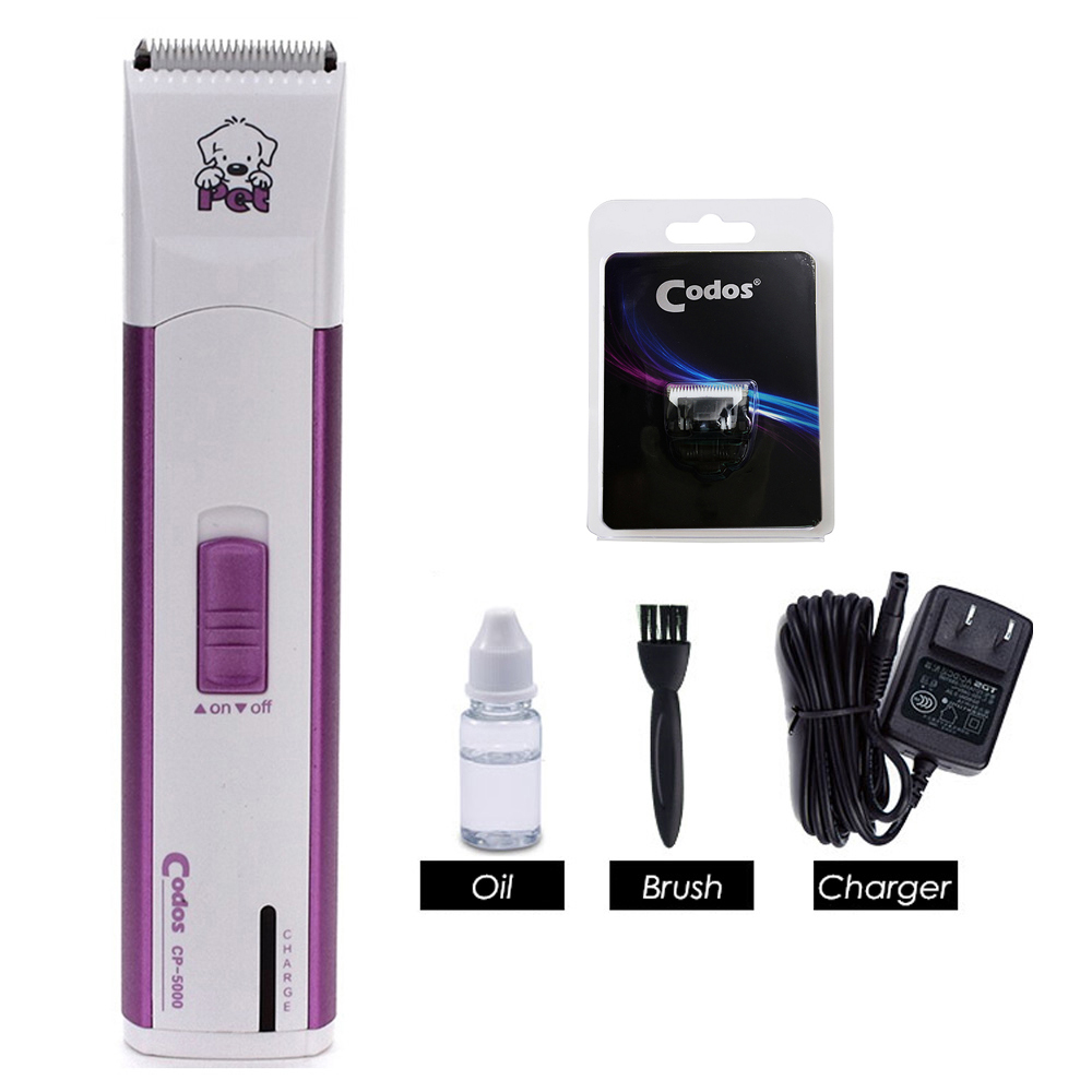 Codos CP-5000 Electric Pet Shaver Dog Part Trimmer Rechargeable Cat Face Ears Foot Clipper Grooming Haircut Machine: With Box / Add 1pcs Blade