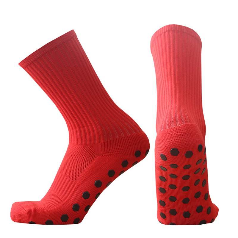 Sport Mannen Vrouwen Anti Slip Fs Voetbal Sokken Baseball Rugby Grip Voetbal Sokken: Red