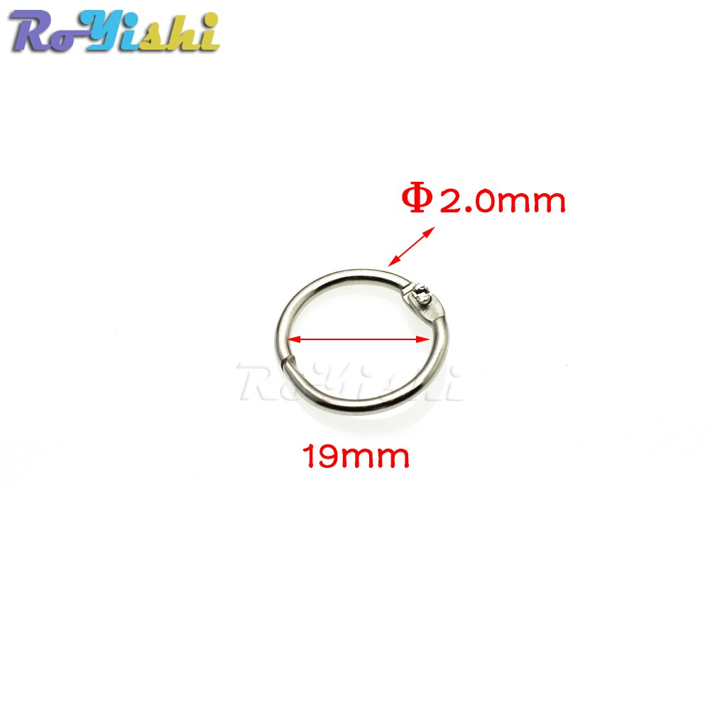 Losbladige Boek Bindmiddel Scharnier Snap O Ring Vergrendeling Sleutelhanger Metalen Ambachtelijke Onderdelen: 500pcs / Inner Dia 19mm