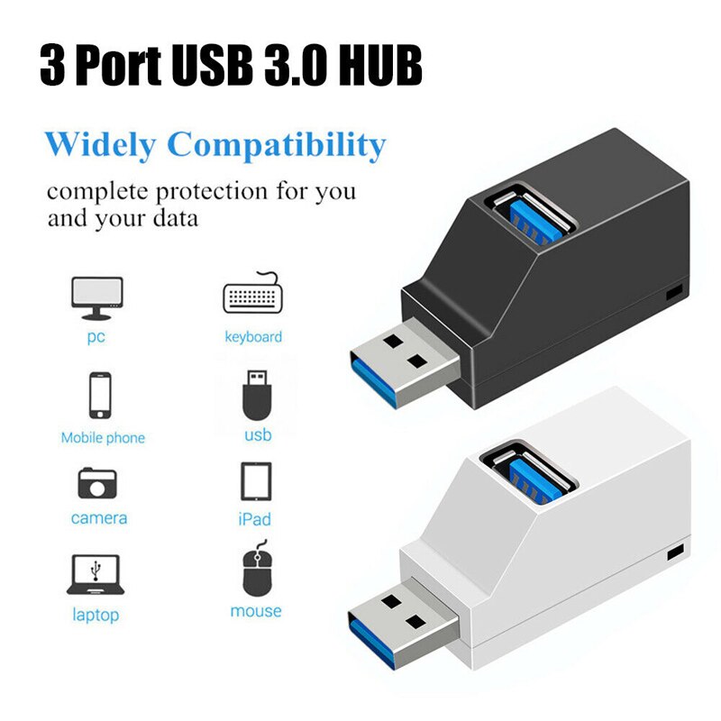 3 portas usb 3.0 hub mini divisor de alta velocidade caixa adaptador u leitor disco para portátil macbook