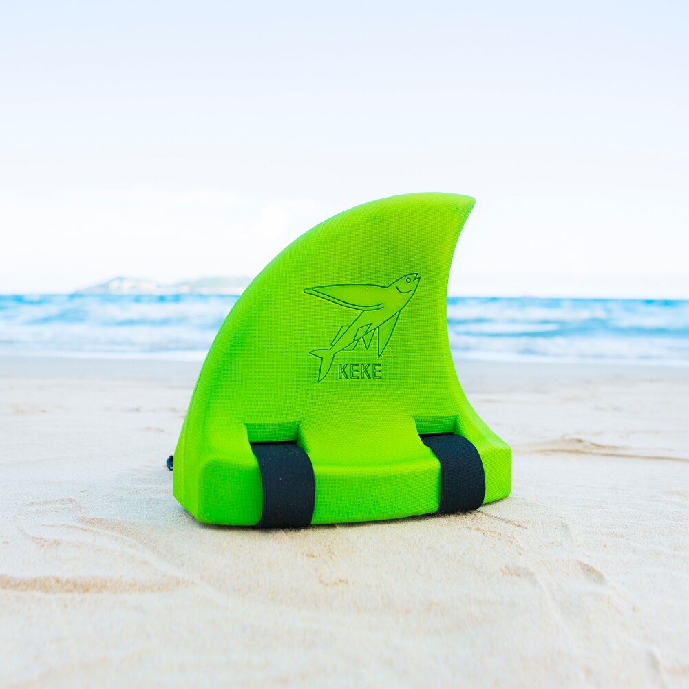 Shark Shape Kid Swim Fin Kid's toy swim artifact shark fins inflatable children swimming pool Life buoy floats swimming rings: Green