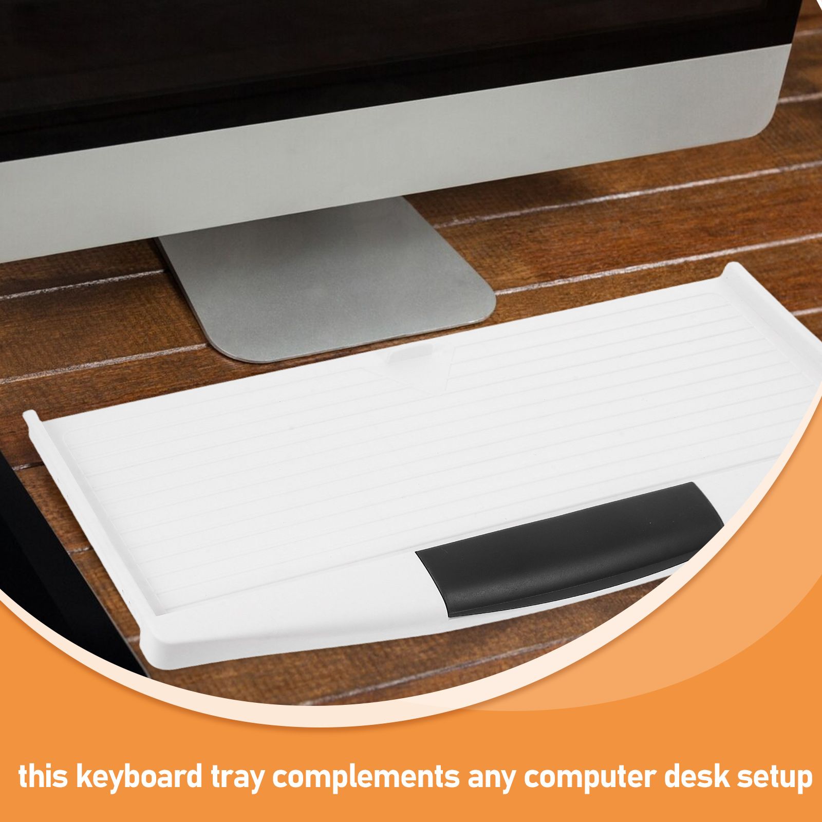 Półka na klawiaturę strąk biurko, plastikowa, wysuwana, robić biurka komputerowego, ergonomiczne akcesorium robić stacji roboczej biurowej, gładka szyna