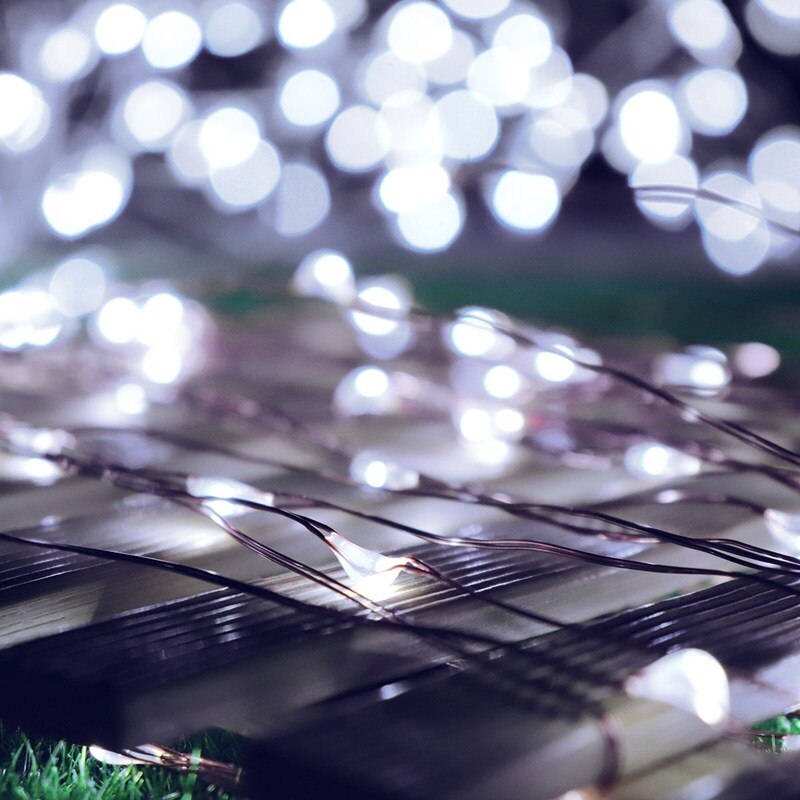 20/50/100 Led Koperdraad String Lights Usb Plug-In Fairy Lights Met Afstandsbediening 8 Modi Verlichting Waterdicht afstandsbediening Timer: Cold white / 50LEDs