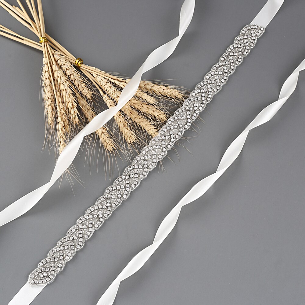 Handgemaakte strass bruidsaccessoires riem trouwjurk riem huwelijksriem bruidslint riem bruidssjerp gala riem scs 216- s