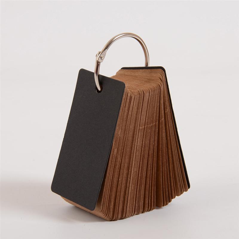 100 Pcs Blank Alphabet Cards Literacy Cards Stationery Supplies with Binder Ring for School Office (Light Brown)