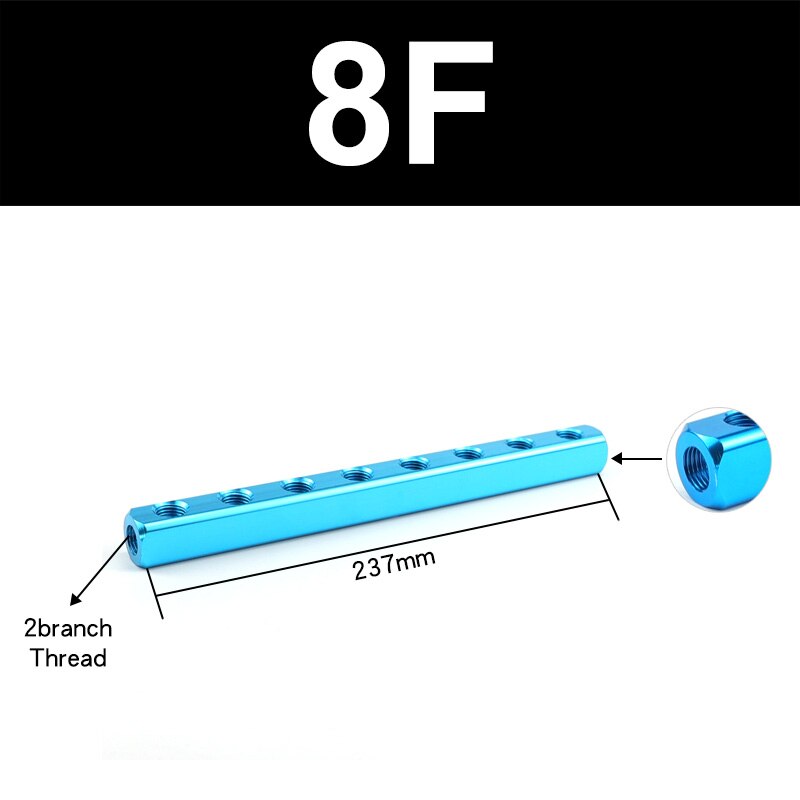 Bus Plaat Bus Bar Al-2345 Pneumatische Connector Bus Uitlaat Distributie Board Air Bron Tak Connector Regeling Multiway: AL-8F