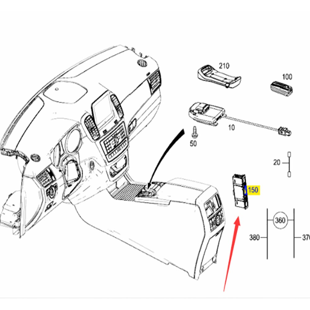 A1728202826 Dashboard USB Sockets For Mercedes-Benz C200 C260 C300 E300 GLA200 USB Hub Integrated line interface